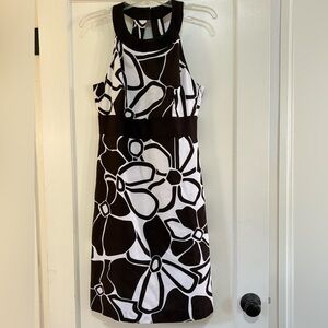 Ann Taylor Black and White Floral Dress